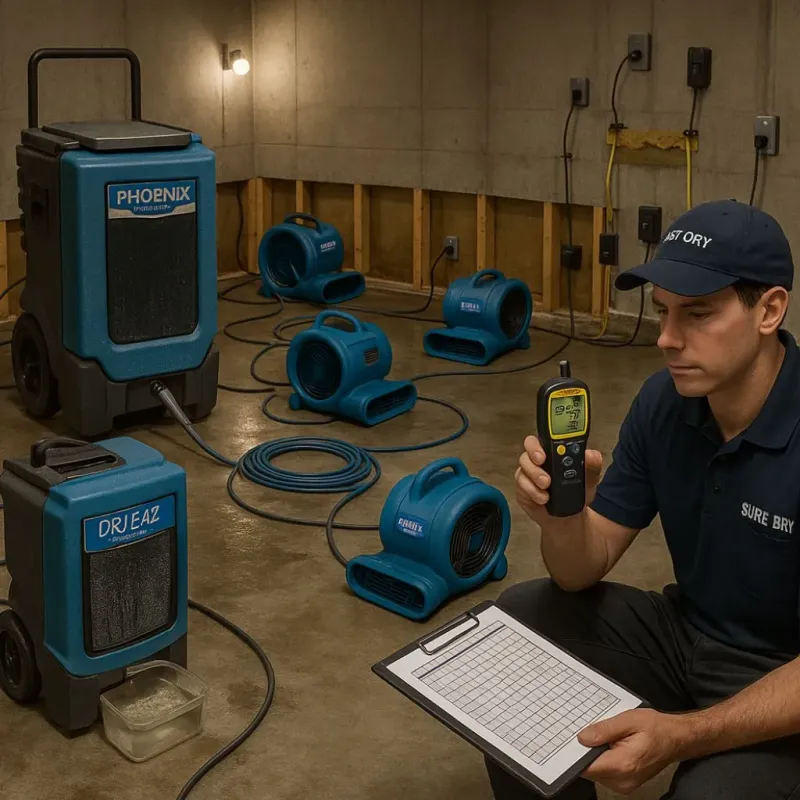 Structural Drying and Dehumidification process in Leakesville, MS